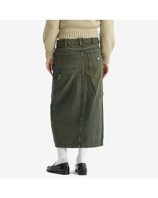 Dickies Green Midi Denim Carpenter Skirt