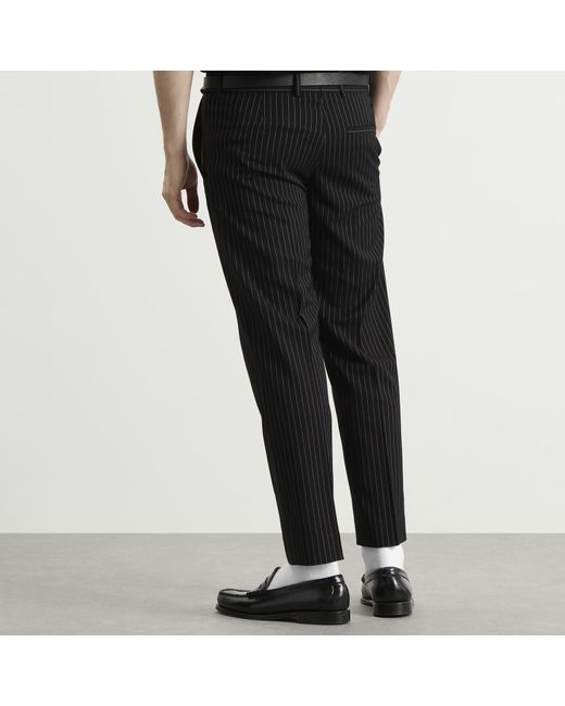 Acne Black Pinstripe Trousers for men