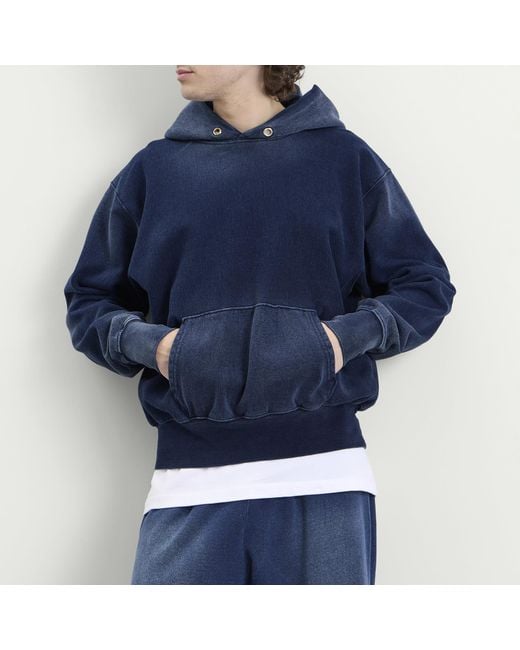 Les Tien Blue Heavyweight Hoodie for men