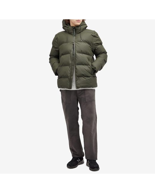 Rains Green Alta Puffer Jacket for men