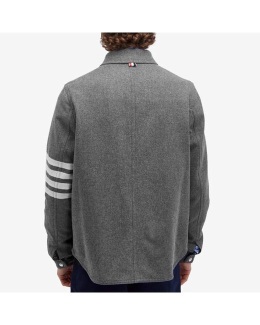 Thom Browne Gray Melton Wool Utility Patch Jacket for men