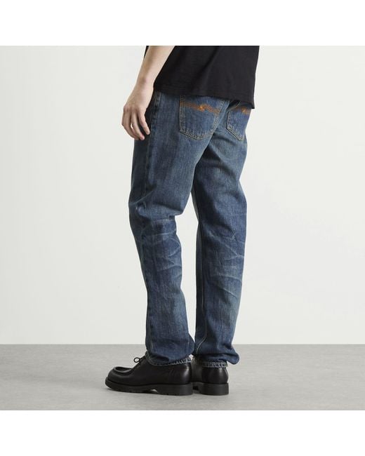 Nudie Jeans Blue Gritty Jackson Straight Leg Jeans for men