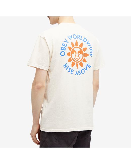 Obey White Rise Above T-Shirt for men
