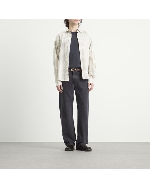 mfpen Gray Washed Canvas Modified Jeans for men