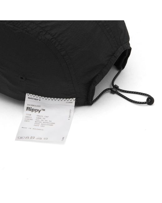 Satisfy Black Rippy Trail Cap for men