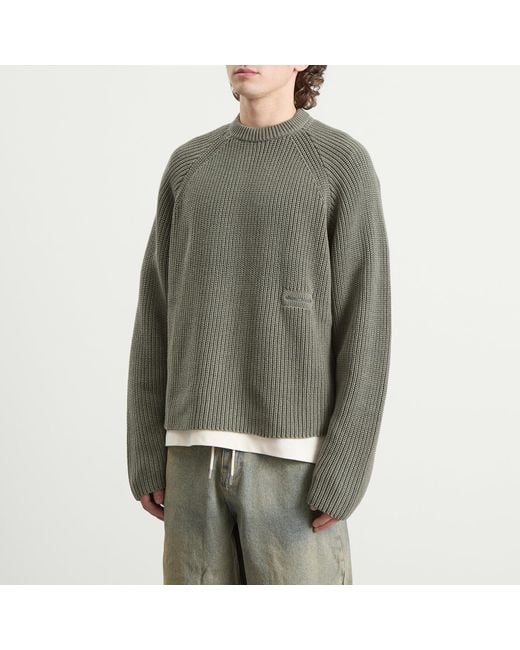 About Blank Gray Rib Mock Neck Crew for men