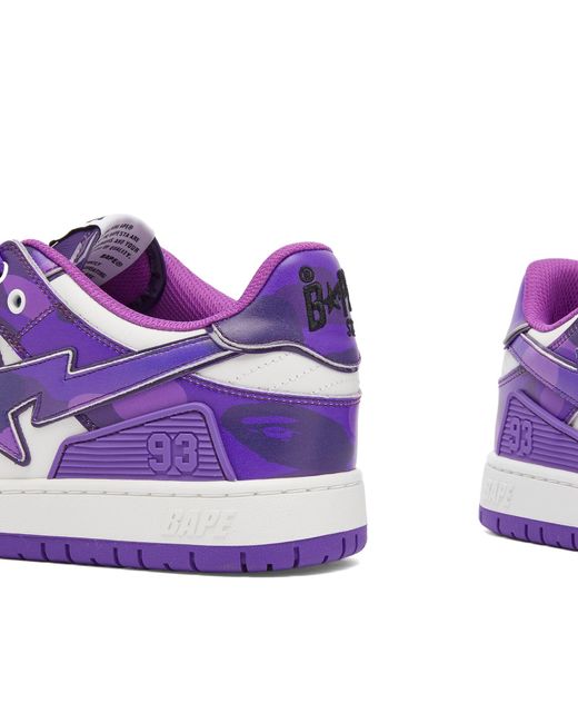 A Bathing Ape Purple Camo Leather Sk8 Sta Sneaker for men