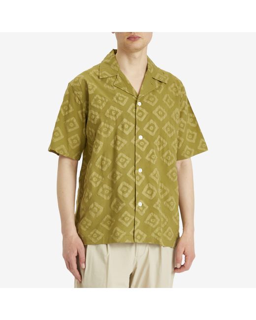 Norse Projects Green Mads Batik Vacation Shirt for men
