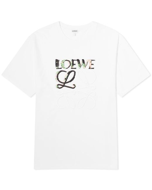 Loewe White Distorted Logo T-Shirt for men