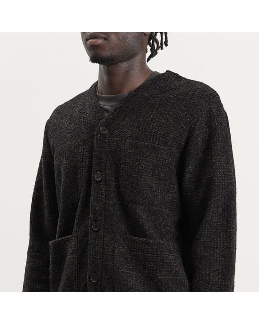 Universal Works Black Deca Light Knit Cardigan for men