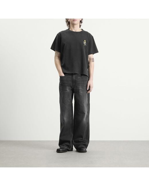 Second/Layer Black Second Layer Baby Baggy Rose T-Shirt for men