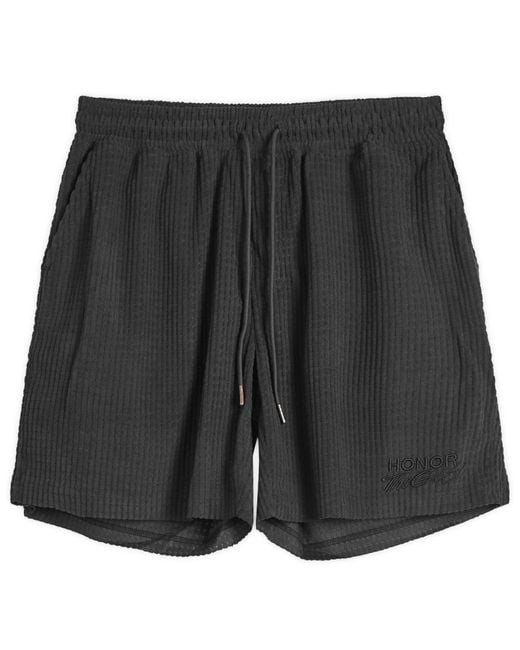 Honor The Gift Black Textured Knit Short for men