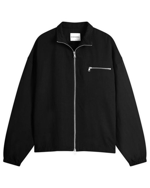 MKI Miyuki-Zoku Black Viscose Linen Track Jacket for men