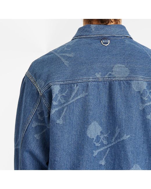 MASTERMIND WORLD Blue Monogram Denim Jacket for men