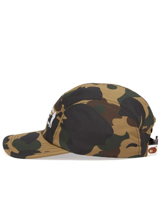 A Bathing Ape Green Crinkle Effect 1St Camo Jet Cap for men