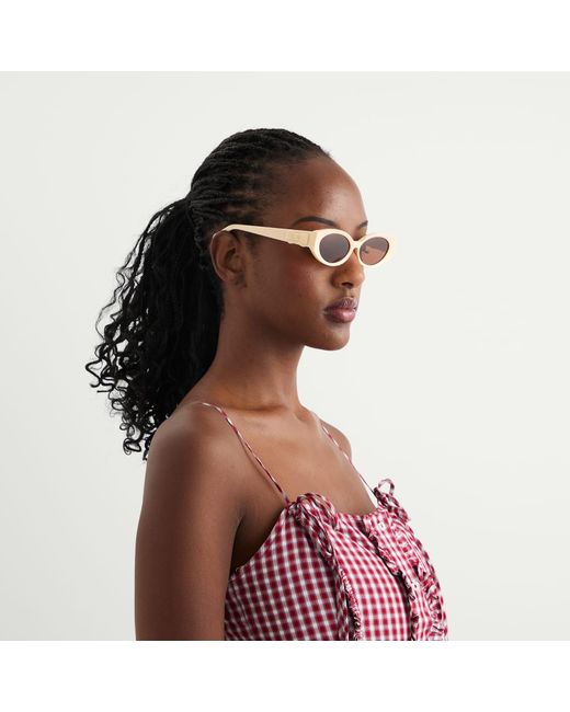 Damson Madder Pink Catty Oval Sunglasses
