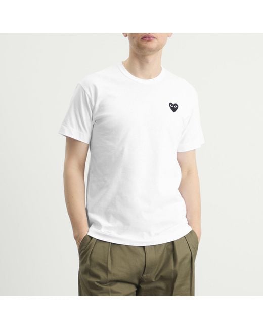 COMME DES GARÇONS PLAY White Basic Logo T-Shirt for men
