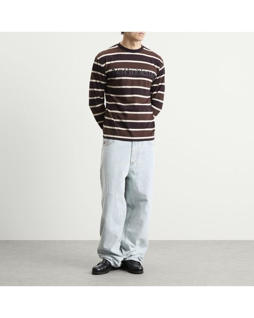 No Problemo Black Logo Striped Long Sleeve T-Shirt for men