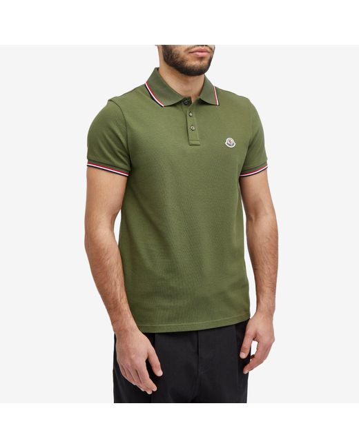 Moncler Green Classic Logo Polo Shirt for men