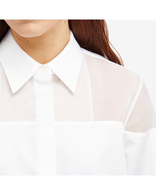 Helmut Lang White Sheer Panel Shirt