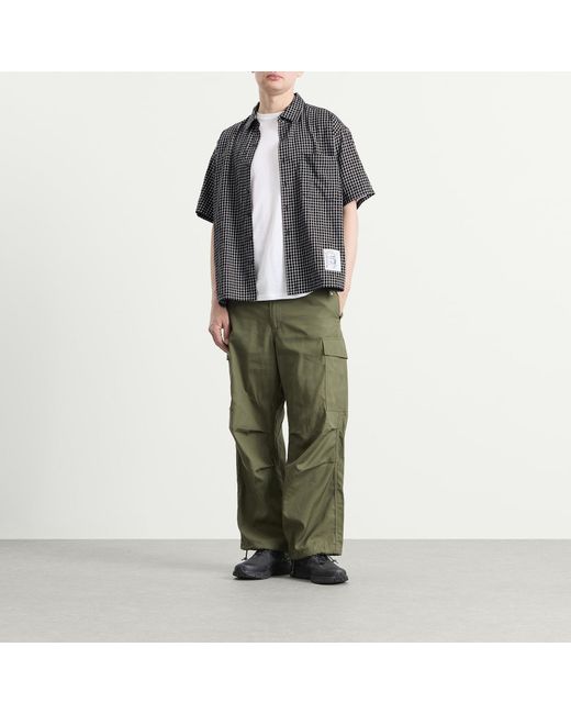 Neighborhood Black Bw Check Short Sleeve Shirt for men