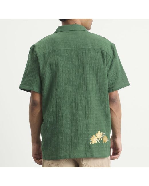 Palmes Green Ramus Camp-Collar Shirt for men