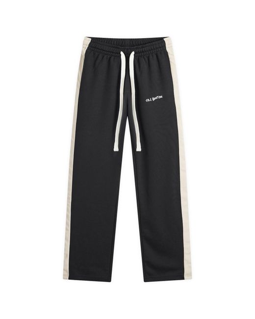 Cole Buxton Black Crochet Stripe Track Pants for men
