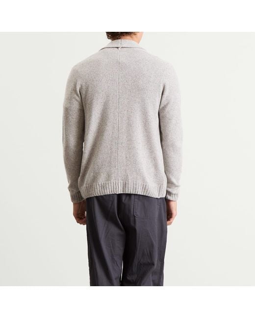 John Smedley Gray Rockford Cashmere Shawl Collar Cardigan for men