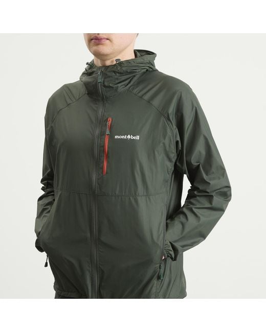 Montbell Green Wind Blast Hooded Jacket for men