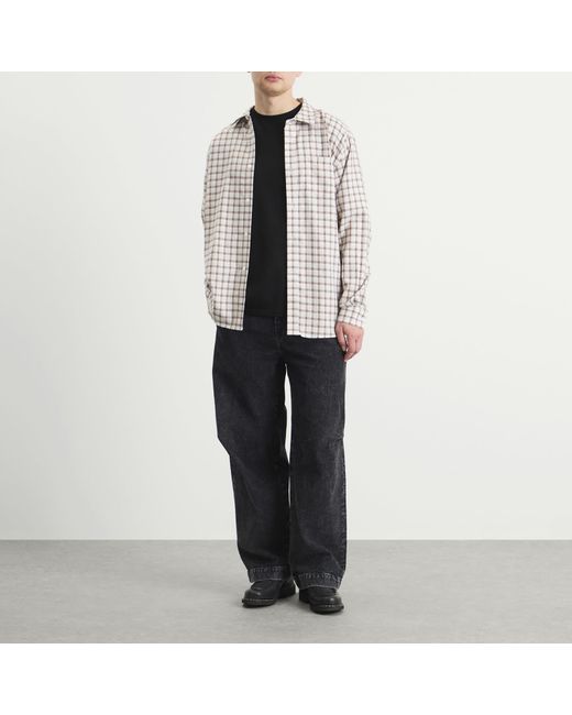 Palmes Gray Cotton Merino Shirt for men