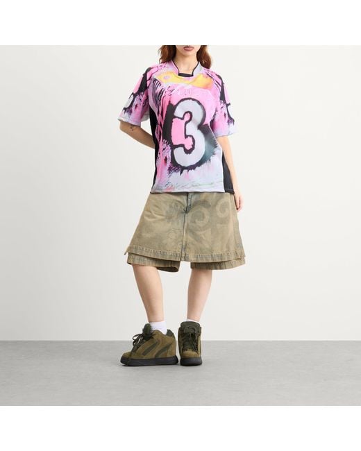 PAOLINA RUSSO Pink Sport Loose Fit Short Sleeve Top