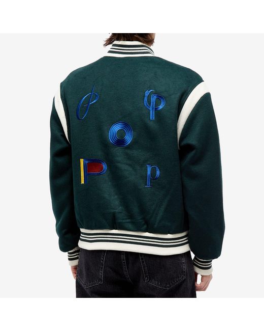 Pop Trading Co. Green Wool Varsity Jacket for men