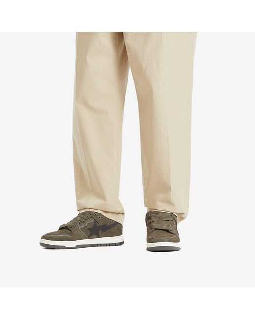 A Bathing Ape Brown Nubuck Sk8 Sta Sneaker for men