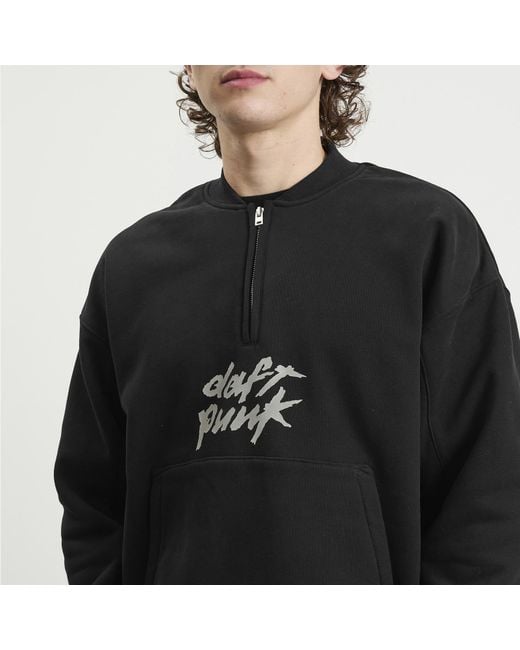 Pleasures Black Primetime Quarter Zip for men