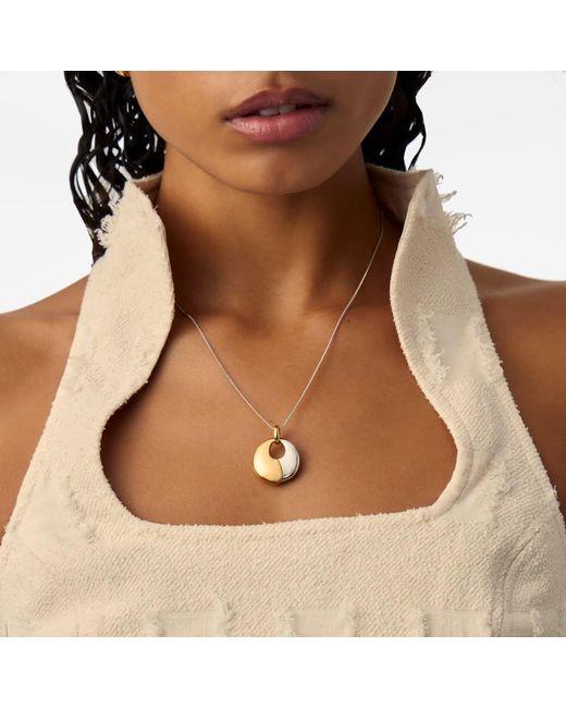 Missoma Metallic Sculptural Pebble Pendant Necklace