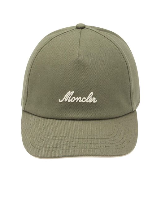 Moncler Green Cotton Archive Cap for men