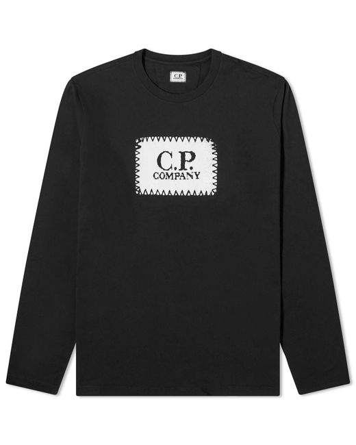 C P Company Black Box Logo Longsleeve T-Shirt for men