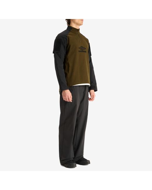 Umbro by Slam Jam Green Tactical Half Zip Sweat for men