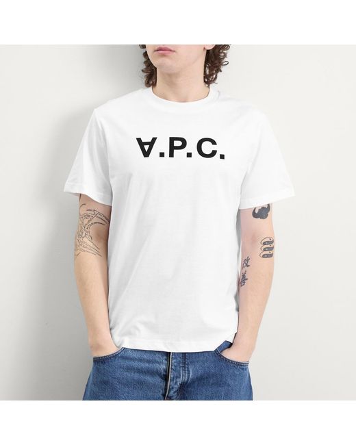 A.P.C. White Vpc Logo T-Shirt for men