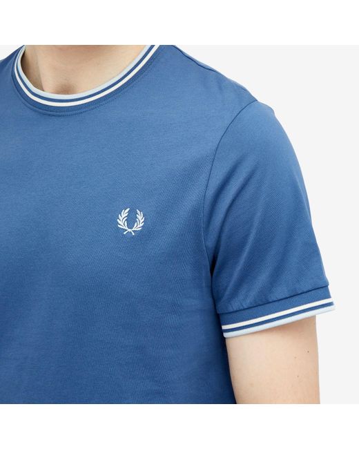 Fred Perry Blue Twin Tipped T-Shirt for men