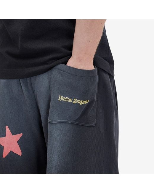 Palm Angels Blue Paradise Palm Sweat Pants for men