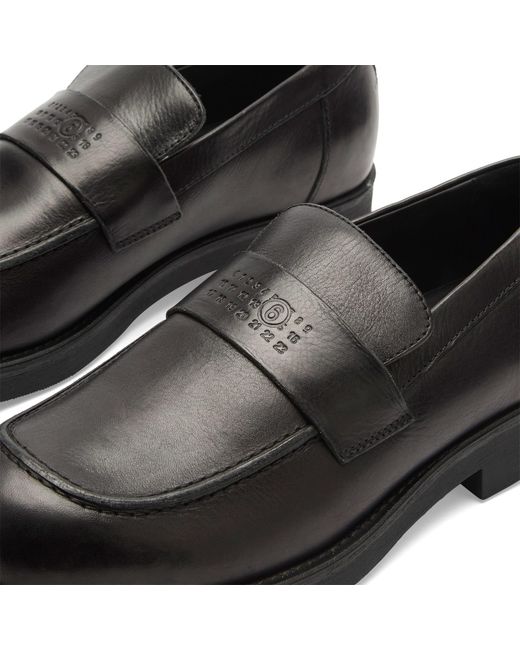 Maison Margiela Black Mm6 Leather Loafer for men
