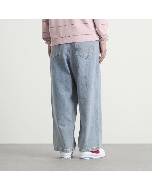 ICECREAM Blue Running Dog Triple Scoop Baggy Denim Jeans for men