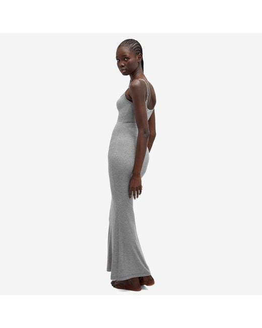 Skims Gray Soft Lounge Long Slip Dress