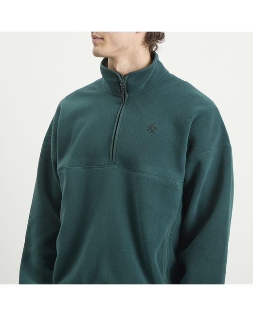 POLAR SKATE Green Ivan Half Zip Fleece Sweatshirt for men