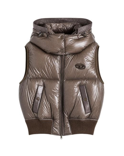 DIESEL Brown Padded Gilet