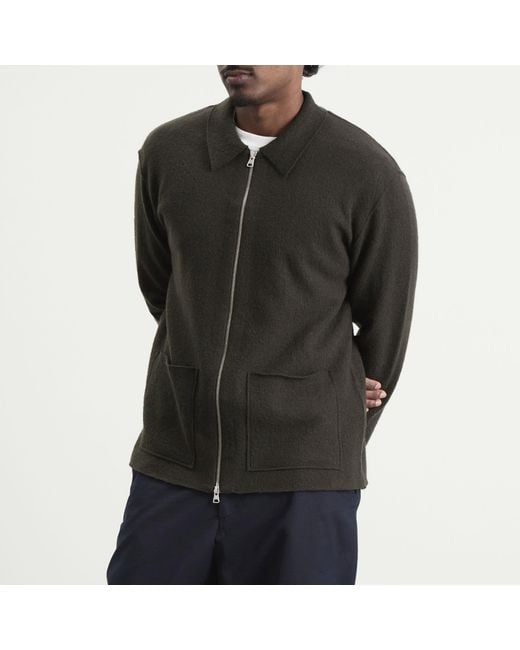 NN07 Black Jonas Merino Zip Jacket for men