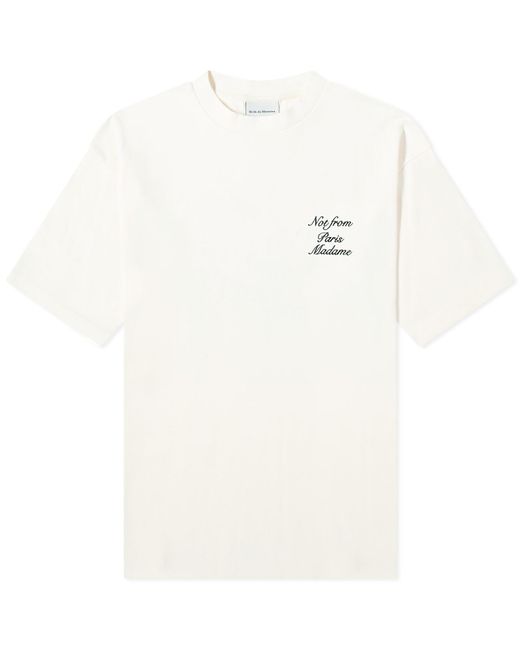 Drole de Monsieur White Script Logo T-Shirt for men