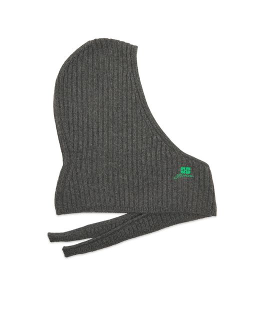 Ganni Core Future Wool Knit Balaclava in Grey | Lyst Australia