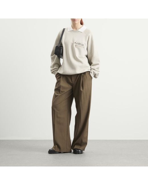 Toga White Toga Polo Collar Sweatshirt